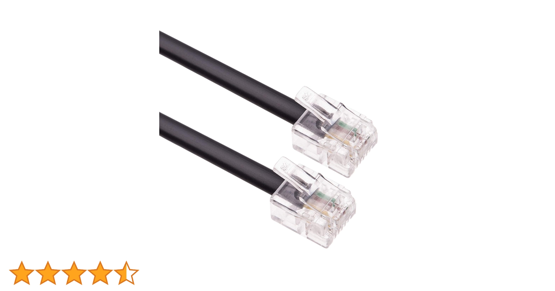 RJ11からRJ11 電話延長ケーブル 1.5 フィート/1 メートル Amazon | RJ11電話スプリッター モジュラケーブル 電話アダプタ 分岐